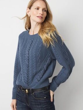 WHBM Braided Cable Knit Sweater Size S
